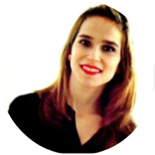 Circular headshot of a smiling woman with long hair, a speaker at the Energy Access Investment Forum